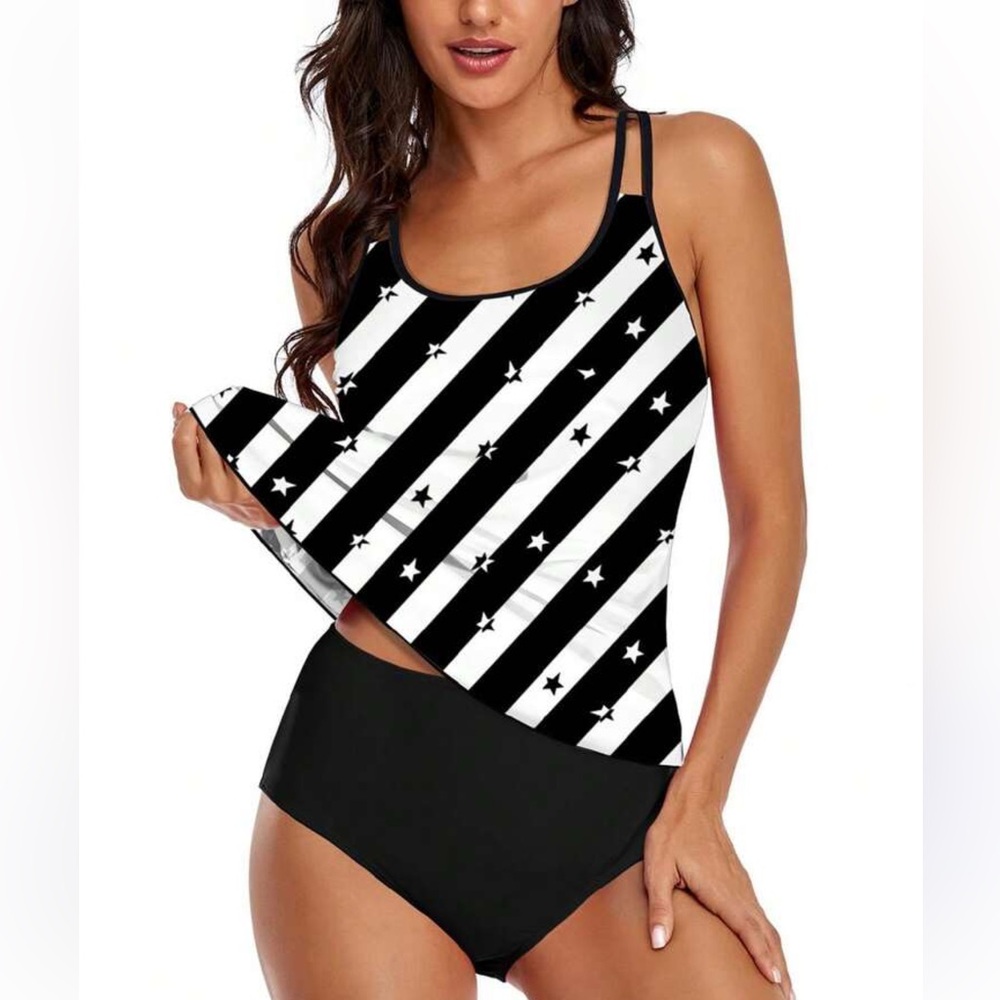 Womens Tankini Swimsuits Two piece Tummy Control Bathing Suit Modest NWOT XXL